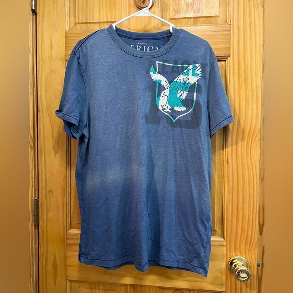 American Eagle size L men’s athletic fit navy t shirt - Picture 1 of 5